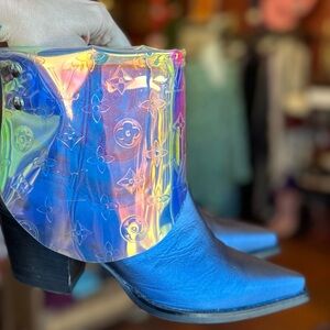 Designer Purple Metallic Canty Boots 8
